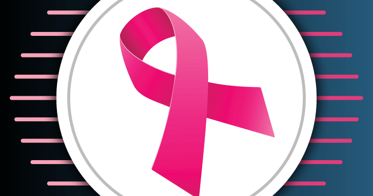 Pink ribbon to represent breast cancer awareness